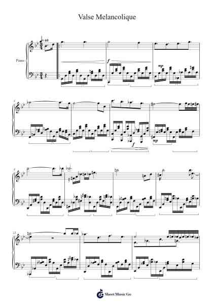 Valse Melancolique Sheet Music by Yaleving Terearl-Arr.Georfoe