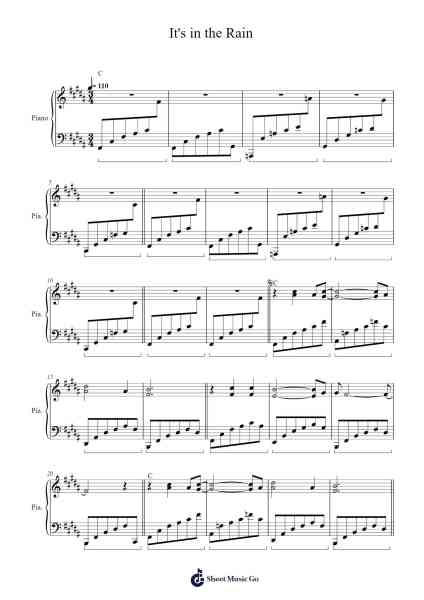It's in the Rain Sheet Music by Enya-Arr.Gasgreve Ausnal