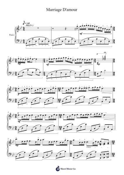 Marriage D'amour Sheet Music by Paul de Senneville-Arr.Backwey Naric