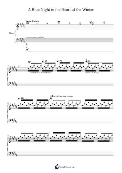 A Blue Night in the Heart of the Winter Sheet Music by Jefdiah Lclife-Arr.Kepnia Lilbohm