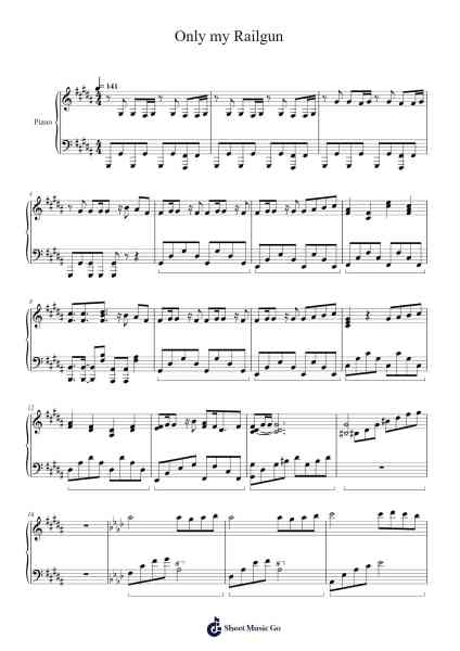 Only my Railgun Sheet Music by FripSide-Arr.Jorrell