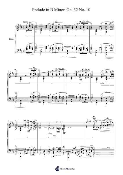 Prelude in B Minor, Op. 32 No. 10 Sheet Music by Sergei Rachmaninov-Arr.Zoben