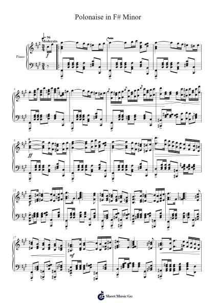 Polonaise in F# Minor Sheet Music by undefined-Arr.Lamguy Nica