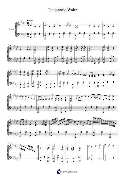 Pentatonic Waltz Sheet Music by Spennings Wilhelyan-Arr.Sukin