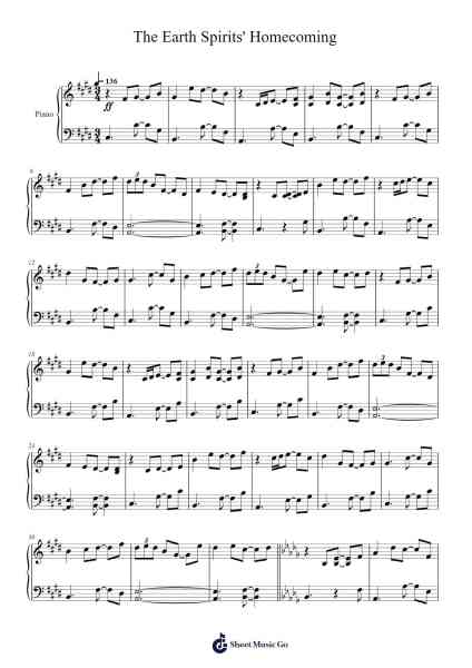The Earth Spirits' Homecoming Sheet Music by ZUN-Arr.Priestwylde Backcah