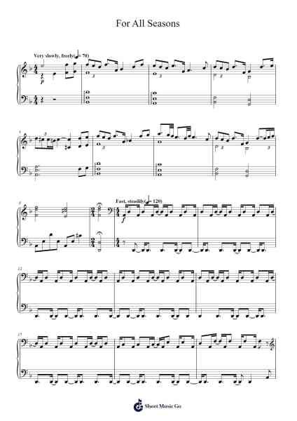 For All Seasons Sheet Music by Yanni-Arr.Wesriah