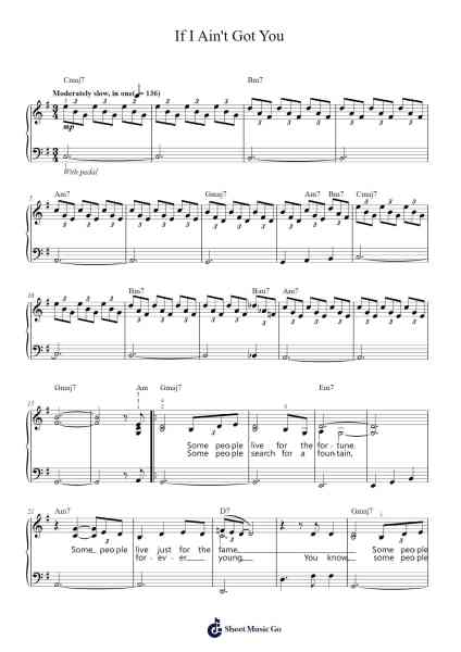 If I Ain't Got You Notenblatt von Alicia Keys-Arr.Bysey Truwood