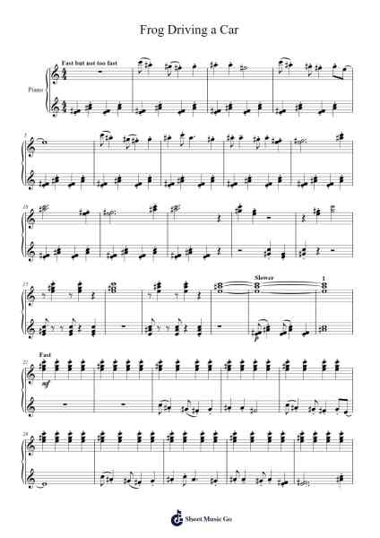 Frog Driving a Car Sheet Music by Tuukka Jokilehto-Arr.Masid Wattmer