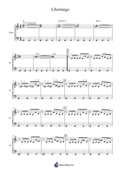 Libertango Sheet Music by Astor Piazzolla-Arr.Roxantab Mushaw