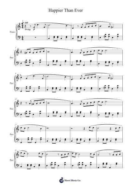 Happier Than Ever Sheet Music by Billie Eilish-Arr.Judmons Bairdchel