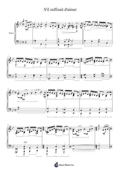 S'il suffisait d'aimer Sheet Music by Jean-Jacques Goldman-Arr.Sampcon Mevans