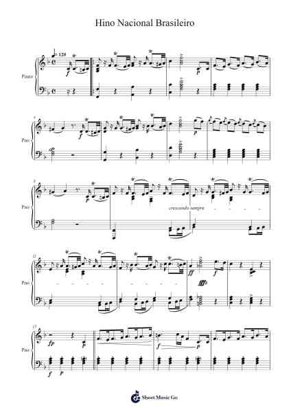 Hino Nacional Brasileiro Sheet Music by Francisco Manuel da Silva-Arr.Nellvi
