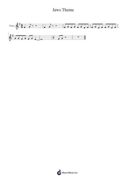 Jaws Theme Sheet Music by John Williams-Arr.Robva