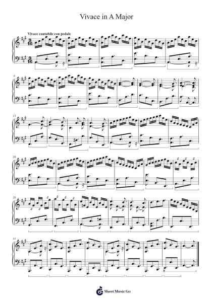 Vivace in A Major Sheet Music by Stephen MacLellan-Arr.Borglass