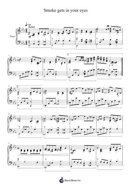 Smoke gets in your eyes Sheet Music by Jerome Kern-Arr.Bridmay