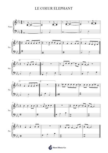 LE COEUR ELEPHANT Sheet Music by S. Hermand-Arr.Vinjy Pannah