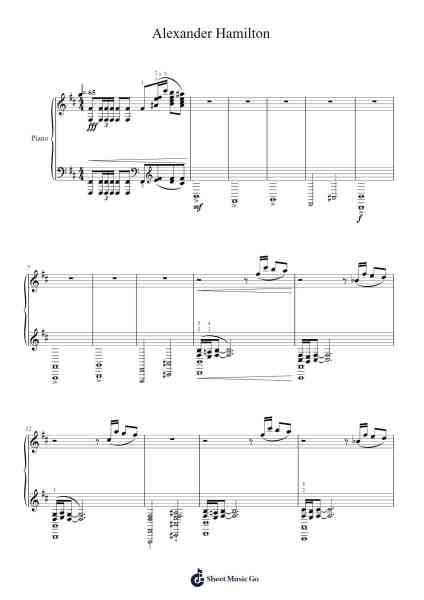 Alexander Hamilton Sheet Music by Lin-Manuel Miranda-Arr.Carlphrey