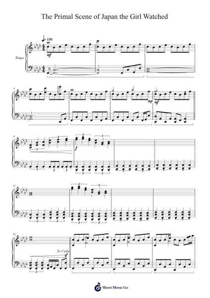 The Primal Scene of Japan the Girl Watched Sheet Music by ZUN-Arr.Churgie Genedia