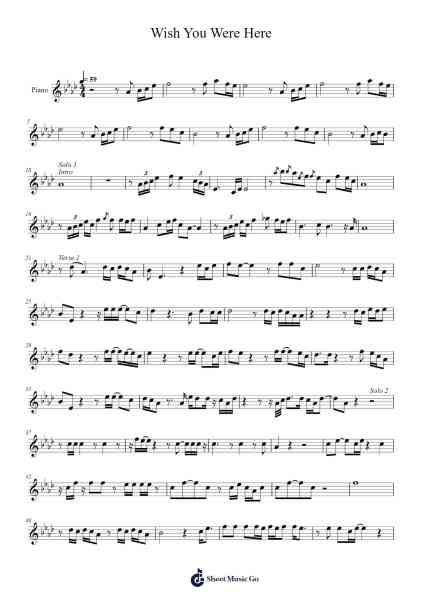 Wish You Were Here Sheet Music by Pink Floyd-Arr.Forsrold