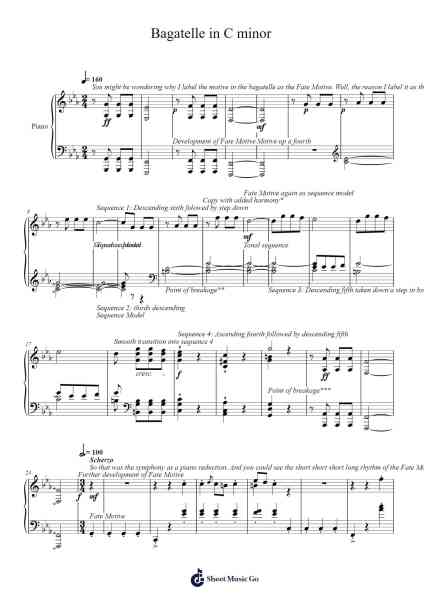 Bagatelle in C Minor Sheet Music by Ludwig van Beethoven-Arr.Shelmore Yetgrant