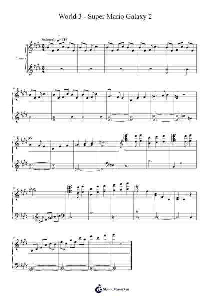 World 3 - Super Mario Galaxy 2 Sheet Music by undefined-Arr.Padmos Gibleign