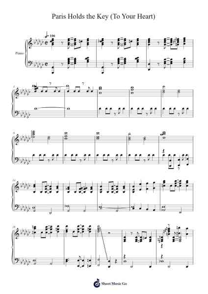 Paris Holds the Key (To Your Heart) Sheet Music by undefined-Arr.Paygill Noaho'neil