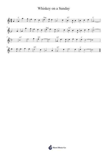 Whiskey on a Sunday Sheet Music by undefined-Arr.Manpiers
