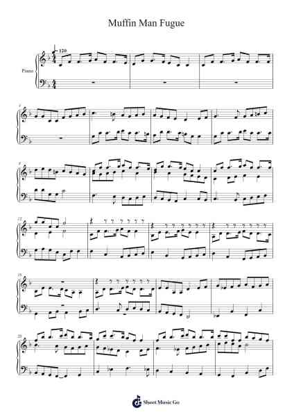 Muffin Man Fugue Sheet Music by undefined-Arr.Glatiane Vicwolf