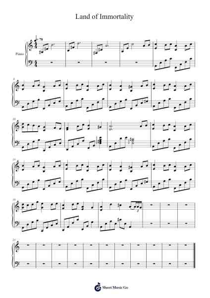 Land of Immortality Sheet Music by Ryo-Arr.Naburne