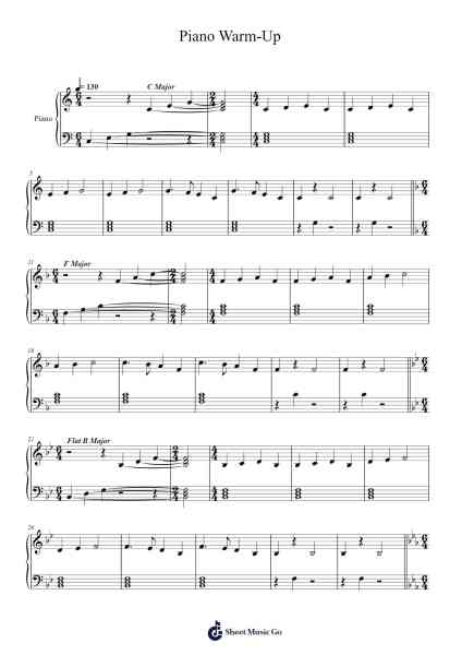 Piano Warm-Up Sheet Music by Darryl R. McGee-Arr.Reyphens