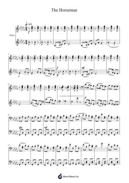 The Horseman Sheet Music by Dimitri Kabalevsky-Arr.Gunsea Holmesbob