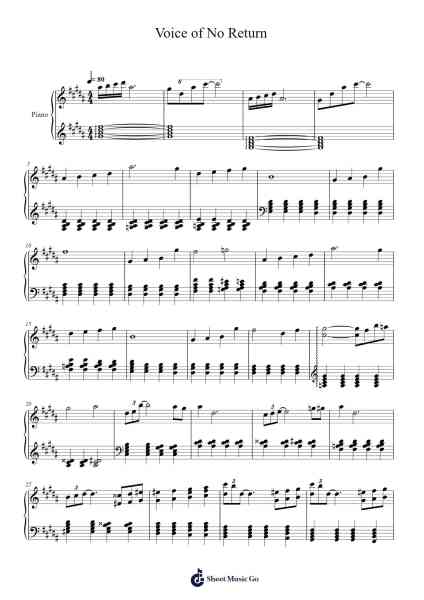 Voice of No Return Sheet Music by Yo Suzuki-Arr.Perrusk