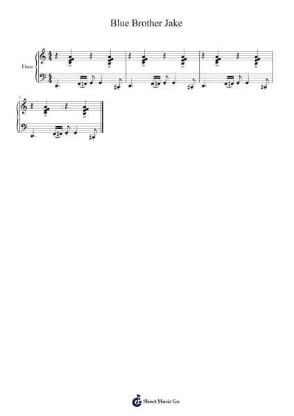 Blue Brother Jake Sheet Music by Trixie Field-Arr.Popthus