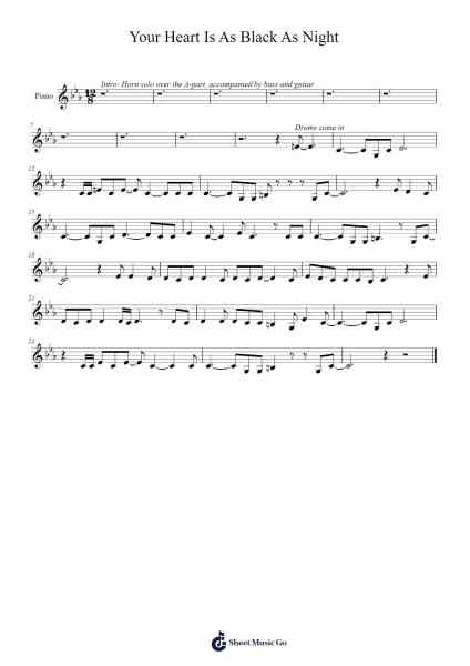 Your Heart is as Black as Night Sheet Music by undefined-Arr.Manlynch