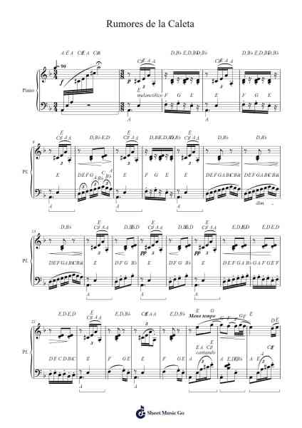 Rumores de la Caleta Sheet Music by Isaac Albéniz-Arr.Weschey