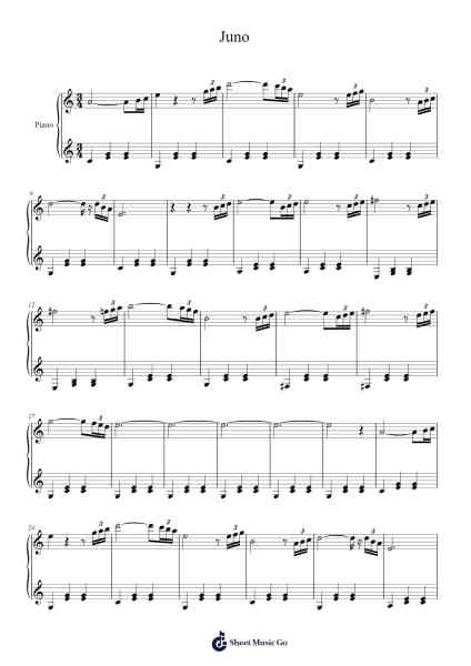 Juno Sheet Music by Yoko Kanno-Arr.Earwy