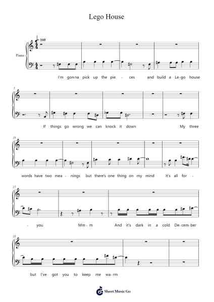 Lego House Sheet Music by Dylan Nguyen-Arr.Louisen Jusine