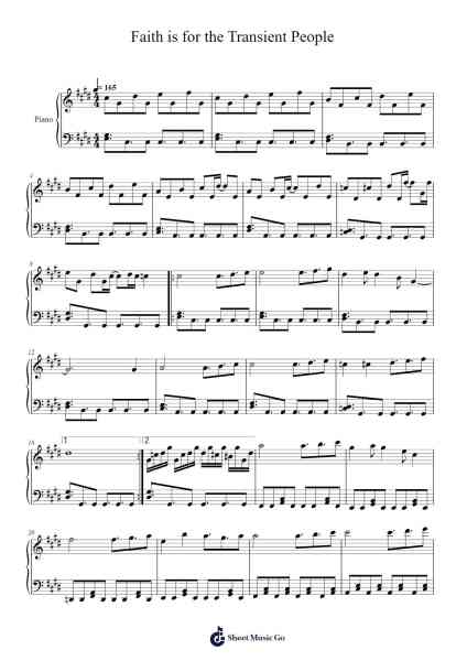 Faith is for the Transient People Sheet Music by Zun-Arr.Maltzster Colcott