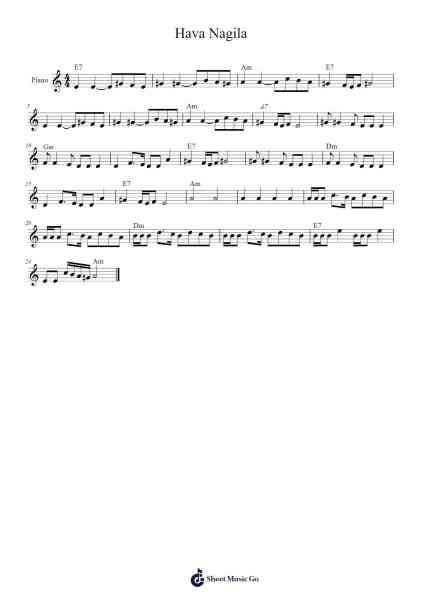 Hava Nagila Sheet Music by undefined-Arr.Lamjane