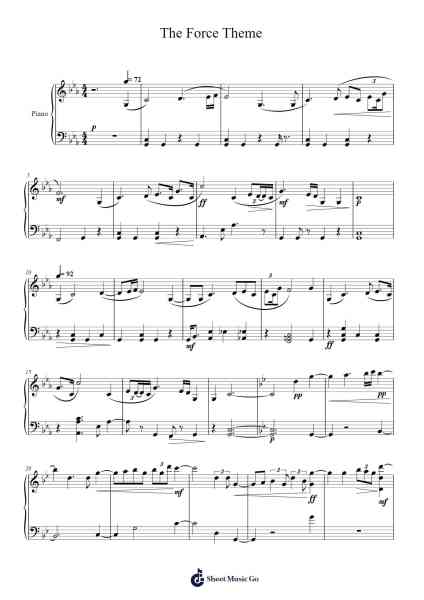 The Force Theme Sheet Music by John Williams-Arr.Lizly Hojo