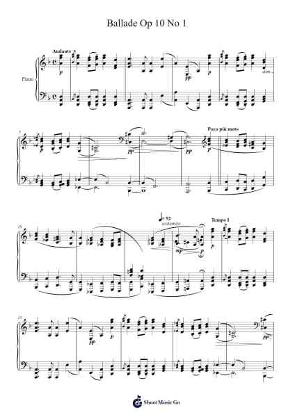 Ballade No. 1 in G Minor, Op. 10 Sheet Music by Johannes Brahms-Arr.Woojane Nina
