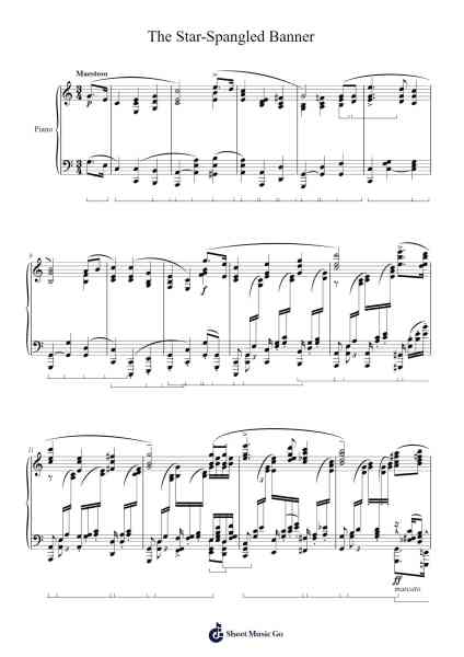 The Star-Spangled Banner Sheet Music by John Stafford Smith-Arr.Stowemon