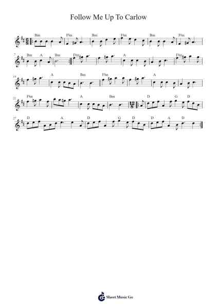 Follow Me Up To Carlow Sheet Music by undefined-Arr.Thomgreg Woolfgou
