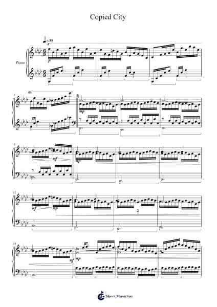 Copied City Notas de música por Keigo Hoashi-Arr.Readenee Foxmiles