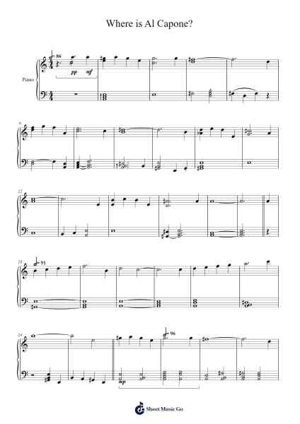Where is Al Capone? Sheet Music by Ennio Morricone-Arr.Chrisriah Sheicia