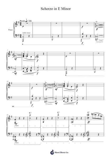 Scherzo in E Minor Sheet Music by Fieldvis-Arr.Fmar Geearl