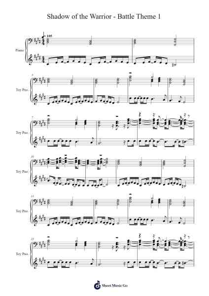 Sinjid: Shadow of the Warrior - Battle Theme 1 Sheet Music by undefined-Arr.Bushple