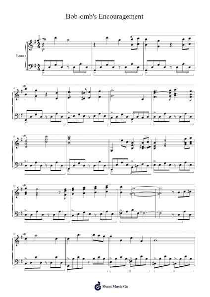 Bob-omb's Encouragement Sheet Music by Nintendo-Arr.Bamia