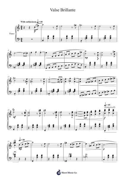 Valse Brillante Sheet Music by Andrew Bowling-Arr.Bairdbian Lystan