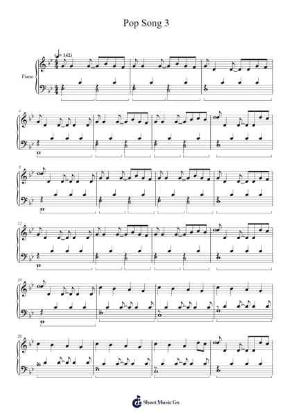 Pop Song 3 Sheet Music by Readenee Foxmiles-Arr.Wyattnix Abniel